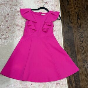 Eliza J Hot Pink Ruffle Sleeve Fit & Flare Mini Dress 4P